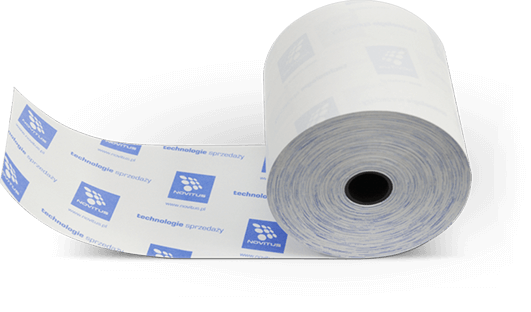 Thermal paper roll with Novitus imprint